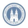 Czech travel stamp with Prague symbol - Church