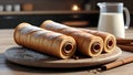 Czech trdelnik with cinnamon and vanilla pastry.