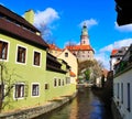 Czech Village Canal Castle Royalty Free Stock Photo