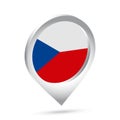 Czechia flag 3d pin icon