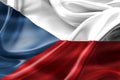 Czechia flag - realistic waving fabric flag