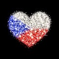 Czechia flag sparkling heart badge