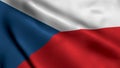 Czechia Flag. Waving Fabric Satin Texture of the Flag of Czechia 3D illustration