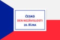 Czechia Independence Day lettering in Czech language. Czech Republic holiday celebrated on October 28. Vector template for