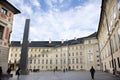 Czechia people and foreigner travelers walking travel visit and take photo classic vintage retro antique building at Prague castle