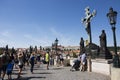 Czechia people and foreigner travelers walking and visit at Charles Bridge