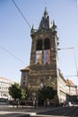 Czechia people and foreigner travelers walking and visit Henry`s Bell Tower or Jindrisska Tower