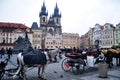 Czechia wait and ride classic antiques vintage retro horse drawn carriages for Czech people and foreign travelers use service