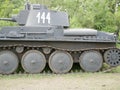 Czechoslovak light tank of the Second World War, which was in service with the Wehrmacht. A tank painted dark gray on a