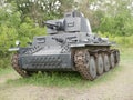 Czechoslovak light tank of the Second World War, which was in service with the Wehrmacht. A tank painted dark gray on a