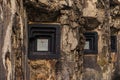 Czechoslovak Second World War fortifications at the border details of several the loopholes in the pillbox