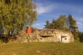 Czechoslovak Second World War fortifications at the border pillbox fort Royalty Free Stock Photo