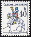 CZECHOSLOVAKIA - CIRCA 1974: A stamp printed in Czechoslovakia shows Postilion, circa 1974. Royalty Free Stock Photo