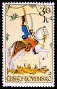 CZECHOSLOVAKIA - CIRCA 1972: A stamp printed in Czechoslovakia, shows Hussar 18th century, circa 1972