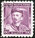 CZECHOSLOVAKIA - CIRCA 1933: A stamp printed in Czechoslovakia shows art historian Dr. Miroslav Tyrs. Royalty Free Stock Photo
