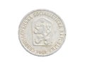 Czechoslovakia coins on a white background