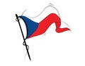 Czechoslovakia flag on white background in vector illustration