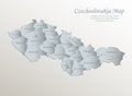 Czechoslovakia map, administrative division with names, white blue card paper 3D Royalty Free Stock Photo