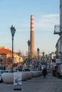 Czestochowa, Poland - 01 January, 2023: high industrial chimney in Czestochowa