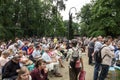 Czestochowa, Poland - July 28, 2016: Pilgrims waiting for the ar