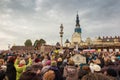 Czestochowa, Poland - October 15, 2016: United Atonement, all-day prayer meeting people from all over Polish, who repented of his Royalty Free Stock Photo