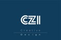 CZI Creative Unique Modern Letter Logo Design Royalty Free Stock Photo