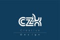 CZK Creative Unique Modern Letter Logo Design Royalty Free Stock Photo