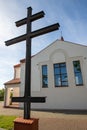 Czluchow, pomorskie / Poland - June, 2, 2019: Greek Catholic church in the village, Temple of God, built in a modern style in