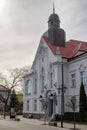 Czluchow, pomorskie / Poland - March, 31, 2019: The seat of the authorities of a small town. The historic building of the City