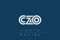 CZO Creative Unique Modern Letter Logo Design Royalty Free Stock Photo