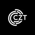 CZT letter logo design on black background. CZT creative initials letter logo concept. CZT letter design Royalty Free Stock Photo