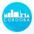 CÃÂ³rdoba, Cordoba, Argentina Flat Icon. Skyline Silhouette Design. City Vector Art Famous Buildings.