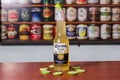 CÃÂºCUTA, COLOMBIA - Mar 24, 2018: Ice Cold Corona Beer with Lime on