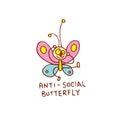 Anti-social butterfly Royalty Free Stock Photo