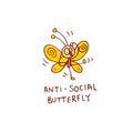 Anti-social butterfly Royalty Free Stock Photo