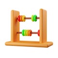 3d Abacus .arithmetic game learn counting number concept. finance education. isolated on background, icon symbol Royalty Free Stock Photo