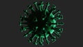 3D abstract animation corona virus form bubble in green color