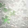 3D abstract background dedicated to St. Patrick\'s Day with clover leaves Royalty Free Stock Photo