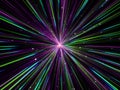 3D abstract background with hyperspace zoom effect