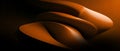 3D Abstract background of orange curve wave in paper roll thinking and science innovation development. futuristic