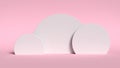 3d abstract background render. Pink platform for product display. Interior podium place. Blank decoration template for