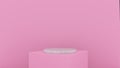 3d abstract background render. Pink platform for product display. Interior podium place. Blank decoration template for