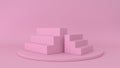3d abstract background render. Platform for product display. Interior podium place. Blank decoration template for design