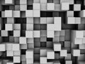 3D abstract background with wall of extruding cubes Royalty Free Stock Photo