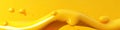 3D Abstract Background with Yellow Liquid Wave Pattern, Minimalist Monochromatic Design
