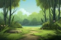 2D abstract bamboo forest background environment for mobile adventure or battle game.