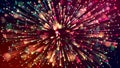 3d abstract beautiful background with colorful glowing particles, depth of field and bokeh effect. Abstract explosion of