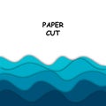 3d abstract blue wave background with paper cut shapes. Layout vector design. eps 10 Royalty Free Stock Photo