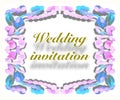 3D abstract border white background 3D vegetal pattern place for text wedding invitation booklet banner pastel colors