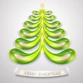 3D Abstract Christmas tree. Trendy Christmas tree for creative designÃÅ½